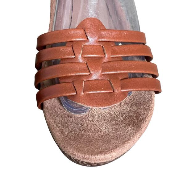 Vionic Clarissa Brown Leather Wedge Sandals Size 9 Strappy - Picture 7 of 14